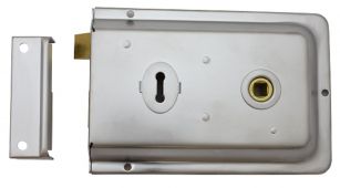 RSE8064SC - Carlisle Brass Eurospec Rim Lock 154mm x 107mm Satin Chrome