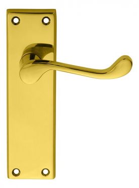 Click Here To Enlarge This Photo Of DL54S - Carlisle Brass Victorian Scroll Lever on Latch Backplate Polished Brass
