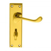 DL54WC - Carlisle Brass Victorian Scroll Lever on Bathroom Backplate Polished Brass