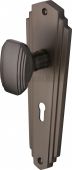 CHA1900-MB Heritage Brass Mortice Knob on Lock Plate Charlston Design Matt Bronze Finish