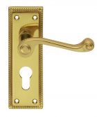 FG1Y - Carlisle Brass Georgian Lever Lock Euro Profile Furniture (47.5mm c/c) Polished Brass