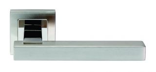 SSL1405DUO - Carlisle Brass Eurospec 'Renzo' Lever on Square Rose Dual Finish (G304) Satin Stainless Steel/Polished Stainless Steel