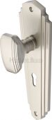 CHA1900-SN Heritage Brass Mortice Knob on Lock Plate Charlston Design Satin Nickel Finish