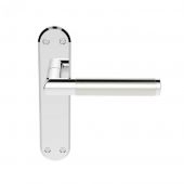 SZM045CPSN - Carlisle Brass Serozzetta 'Scope' Lever Latch Handles on Backplate Satin Nickel/Polished Chrome