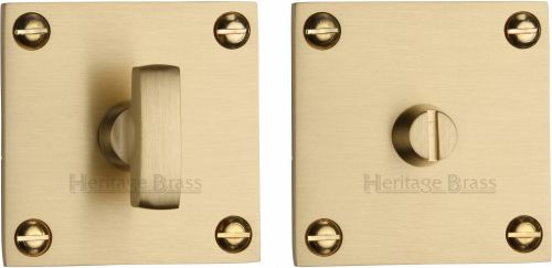 Click Here To Enlarge This Photo Of BAU1555-SB Heritage Brass Square Low Profile Thumbturn & Emergency Release Satin Brass Finish