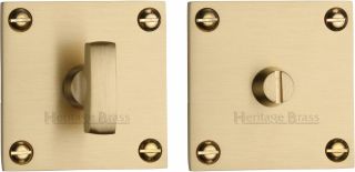 BAU1555-SB Heritage Brass Square Low Profile Thumbturn & Emergency Release Satin Brass Finish
