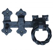 LF5547 - Carlisle Brass Ludlow Foundries 6" Ring Handle Gate Latch Black Antique