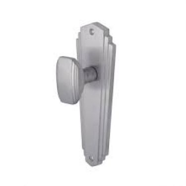 Click Here To Enlarge This Photo Of CHA1910-SC Heritage Brass Mortice Knob on Latch Plate Charlston Design Satin Chrome Finish