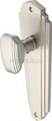 CHA1910-SN Heritage Brass Mortice Knob on Latch Plate Charlston Design Satin Nickel Finish
