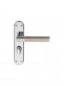 SZM046CPSN - Carlisle Brass Serozzetta 'Scope' Lever WC Bathroom Handles on Backplate Satin Nickel/Polished Chrome