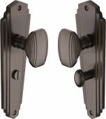 CHA1930-MB Heritage Brass Mortice Knob on Bathroom Plate Charlston Design Matt Bronze Finish