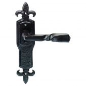 LF5114 - Carlisle Brass Ludlow Foundries Barley Twist Lever on Gothic Style Latch Back Plate Black Antique