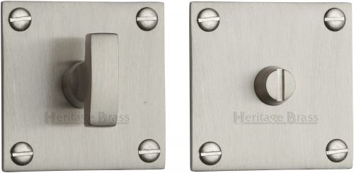 Click Here To Enlarge This Photo Of BAU1555-SN Heritage Brass Square Low Profile Thumbturn & Emergency Release Satin Nickel Finish