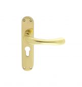 EL11Y - Carlisle Brass Manital 'Ibra' Euro Profile Lock Lever Handles (47.5mm c/c) Polished Brass