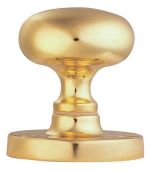 M35 - Carlisle Brass Manital Victorian Mushroom Mortice Knob Set Polished Brass
