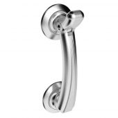 M43SC - Carlisle Brass Door Knocker On Rose Polished Brass (95mm c/c) Satin Chrome