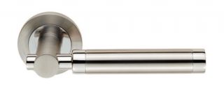 SWL1006DUO - Carlisle Brass Eurospec 'Astoria' Lever on Round Rose Dual Finish (G304) Satin Stainless Steel/Polished Stainless Steel