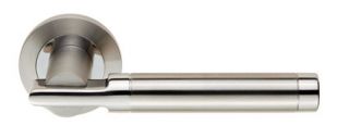 SWL1010DUO - Carlisle Brass Eurospec 'Berna' Lever on Round Rose Dual Finish (G304) Satin Stainless Steel/Polished Stainless Steel