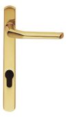 M86NP92 - Carlisle Brass Manital Narrow Plate Straight Lever Furniture (92mm Centres - 124mm Screw Centres) Polished Brass