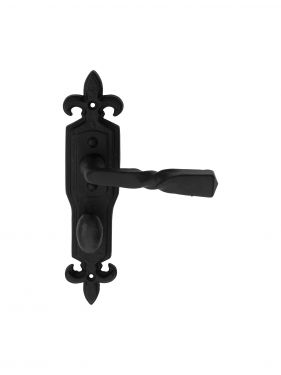 Click Here To Enlarge This Photo Of LF5115 - Carlisle Brass Ludlow Foundries Barley Twist Lever on Gothic Style Bathroom Back Plate Black Antique