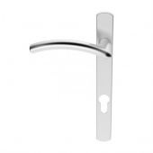 SZS03NP92SCLH - Carlisle Brass Serozzetta 'Verde' Levers on Narrow Plate (92mm Centres - 124mm Screw Centres) Left Hand - Satin Chrome
