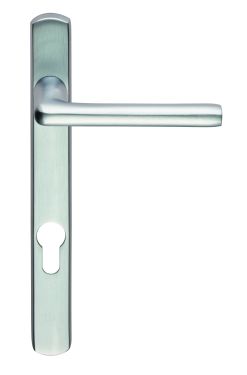 Click Here To Enlarge This Photo Of SZS01NP92SC - Carlisle Brass Serozzetta 'Rosa' Levers on Narrow Plate (92mm Centres - 123mm Screw Centres) Satin Chrome