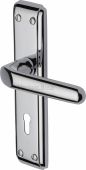 DEC3000-PC Heritage Brass Door Handle Lever Lock Deco Design Polished Chrome Finish