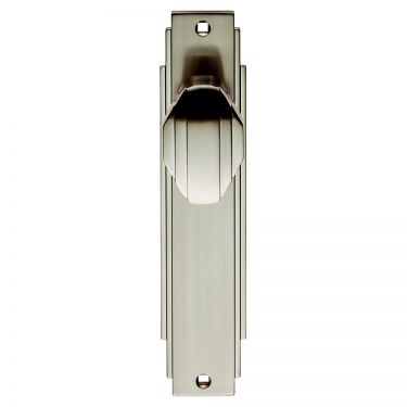 Click Here To Enlarge This Photo Of ADR022SN - Carlisle Brass Art Deco Knob on Latch Backplate Satin Nickel