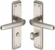 DEC3030-SN Heritage Brass Door Handle For Bathroom Deco Design Satin Nickel Finish