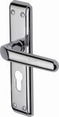 DEC3048-PC Heritage Brass Door Handle For Euro Profile Plate Deco Design Polished Chrome Finish