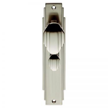 Click Here To Enlarge This Photo Of ADR023SN - Carlisle Brass Art Deco Knob on Bathroom Backplate Satin Nickel