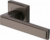 DEC5430-MB Heritage Brass Door Handle Lever Latch on Square Rose Linear Sq Design Matt Bronze Finish