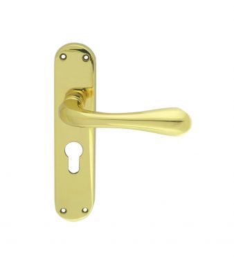 Click Here To Enlarge This Photo Of EL21Y - Carlisle Brass Manital 'Astro' Euro Profile Lock Lever Handles (47.5mm c/c) Polished Brass