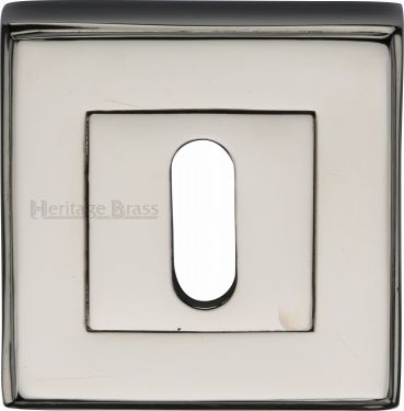 Click Here To Enlarge This Photo Of DEC7000-PNF Heritage Brass Key Escutcheon Square Polished Nickel Finish
