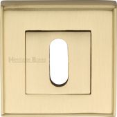 DEC7000-SB Heritage Brass Key Escutcheon Square Satin Brass Finish