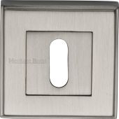DEC7000-SN Heritage Brass Key Escutcheon Square Satin Nickel Finish