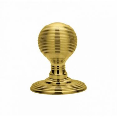 Click Here To Enlarge This Photo Of DK37C - Carlisle Brass Delamain Reeded Mortice Knobs (Concealed Fix) Polished Brass