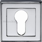 DEC7020-PC Heritage Brass Euro Profile Cylinder Escutcheon Polished Chrome Finish