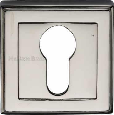 Click Here To Enlarge This Photo Of DEC7020-PNF Heritage Brass Euro Profile Cylinder Escutcheon Polished Nickel Finish