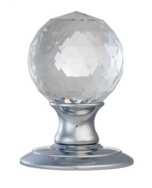 Click Here To Enlarge This Photo Of AC020CP - Carlisle Brass 'Ice' Facetted Crystal Knob Set Polished Chrome