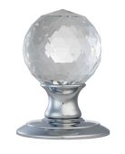 AC020CP - Carlisle Brass 'Ice' Facetted Crystal Knob Set Polished Chrome