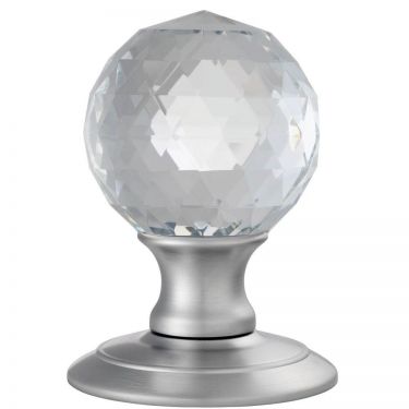 Click Here To Enlarge This Photo Of AC020SC - Carlisle Brass 'Ice' Facetted Crystal Knob Set Satin Chrome