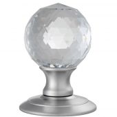 AC020SC - Carlisle Brass 'Ice' Facetted Crystal Knob Set Satin Chrome