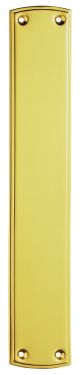Click Here To Enlarge This Photo Of PF107 - Carlisle Brass Finger Plate (Ornate) 382 x 75mm Polished Brass