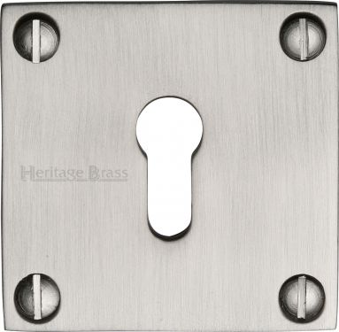 Click Here To Enlarge This Photo Of BAU1556-SN Heritage Brass Keyhole Escutcheon Satin Nickel Finish