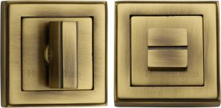 DEC7030-AT Heritage Brass Square Thumbturn & Emergency Release with Stepped Edge Antique Brass Finish