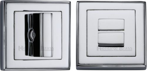Click Here To Enlarge This Photo Of DEC7030-PC Heritage Brass Square Thumbturn & Emergency Release with Stepped Edge Polished Chrome Finish