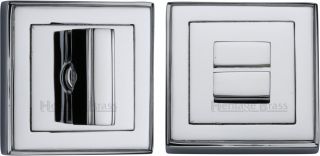 DEC7030-PC Heritage Brass Square Thumbturn & Emergency Release with Stepped Edge Polished Chrome Finish