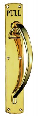 Click Here To Enlarge This Photo Of PF103ER - Carlisle Brass Pull Handle (Engraved - Right Hand) 457x75mm Polished Brass