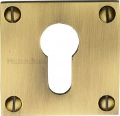 BAU1558-AT Heritage Brass Euro Profile Cylinder Escutcheon Antique Brass Finish